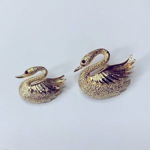 Vintage Gerry’s Swans Scatter Pin Brooch Set Bundle Lot
